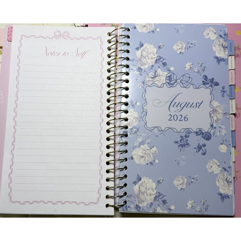 NWT LoveShackFancy x Yoobi 4 Pc Floral Planner Stationery Desk Set + Ruler - Picture 6 of 12